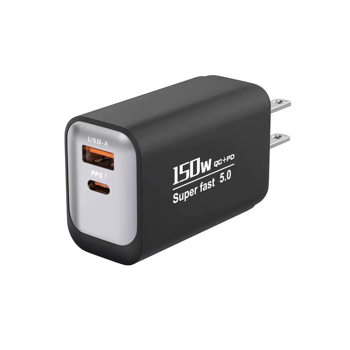 150W USB-C Adapter Fast Charger USB Type C PD Fast Charging Quick Charge 5.0 Mobile Phone Charger Wall Adapter  (BLACK)