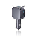 105W Retractable Car Charger 3 in 1 Fast Charging Cigarette Lighter Adapter with Dual USB C Port for iPhone/Samsung/Laptop/Tablets