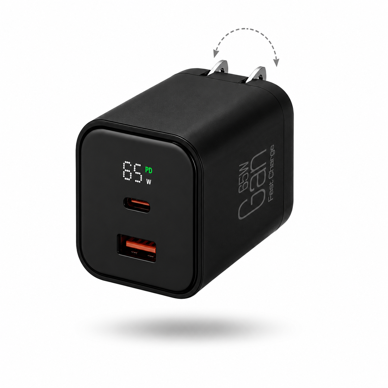 (2 pack) 65W Gan Nano Digital Display Super Fast Charging for MacBook Pro/Air for iPhone (BLACK)