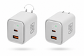 (2 pack) 65W Gan Nano Digital Display Super Fast Charging for MacBook Pro/Air for iPhone (WHITE)